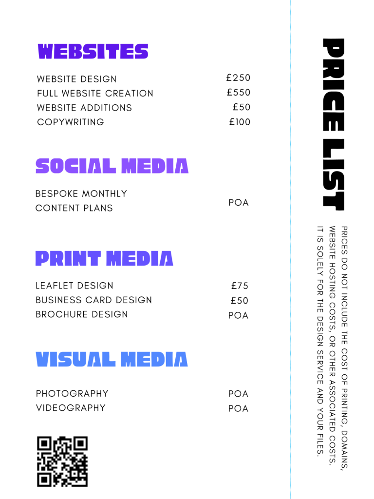 Pricelist for CALO Design's Services